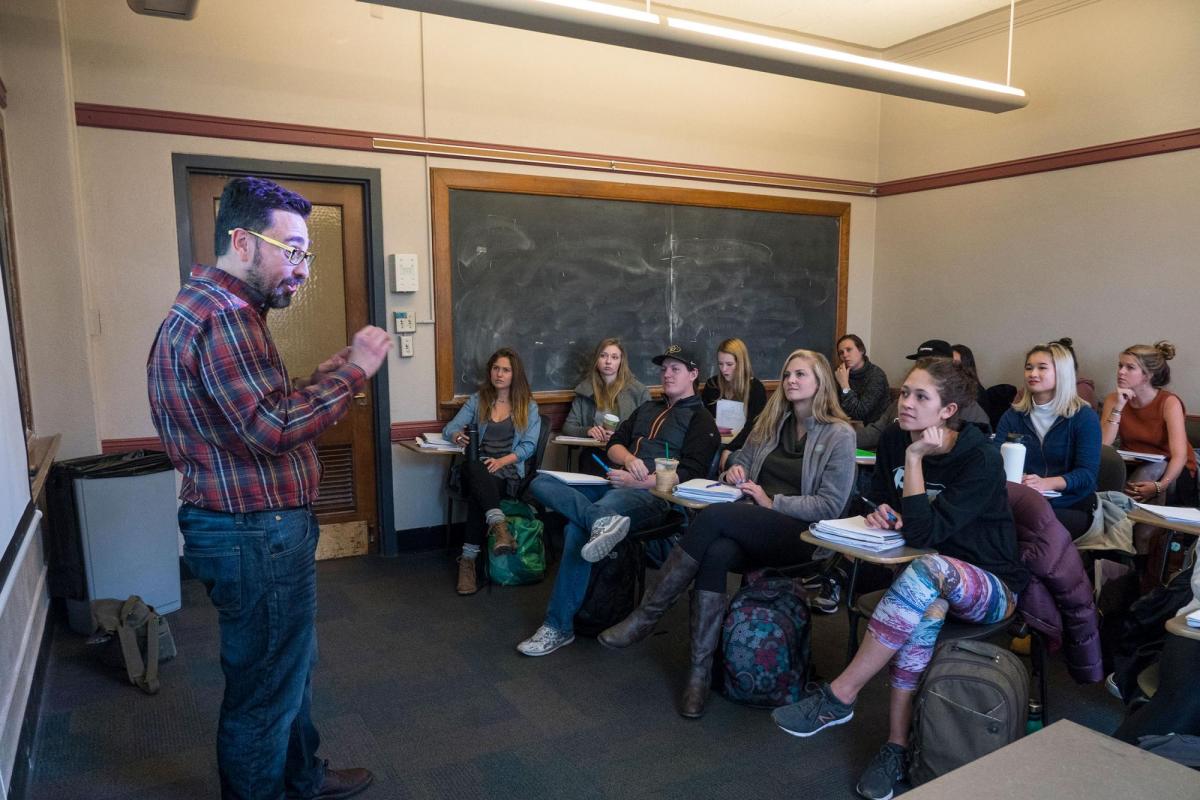 Professor teaching a class