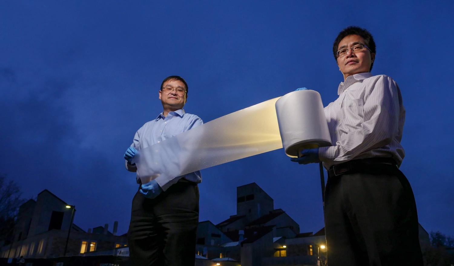 Yang and Yin with roll of cooling material