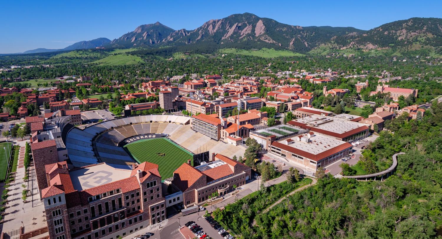 CU Boulder campus aerial