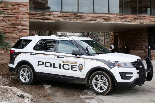 CU Boulder Police car on campus