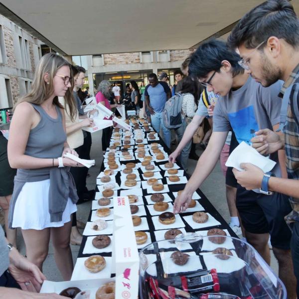 Students are given free donuts