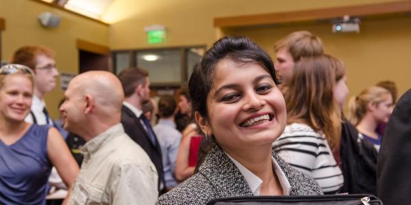 Woman posing during career fair