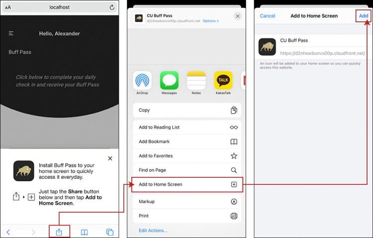 Buff Pass add to iOS home screen