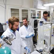 Mark Borden and team members in the lab