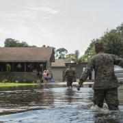U.S. Marine Corps and Houston resident in Houston flooding