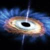 Black hole expelling gas