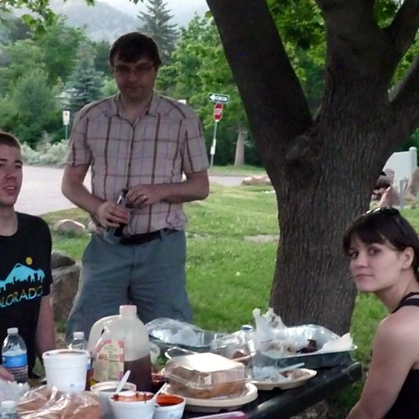 members relaxing after the hike and enjoying BBQ in 2013