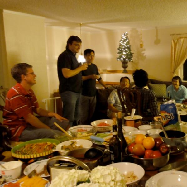 Group members having a party in 2010