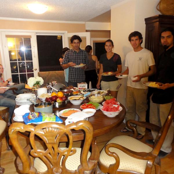 A party after a group hike in 2010