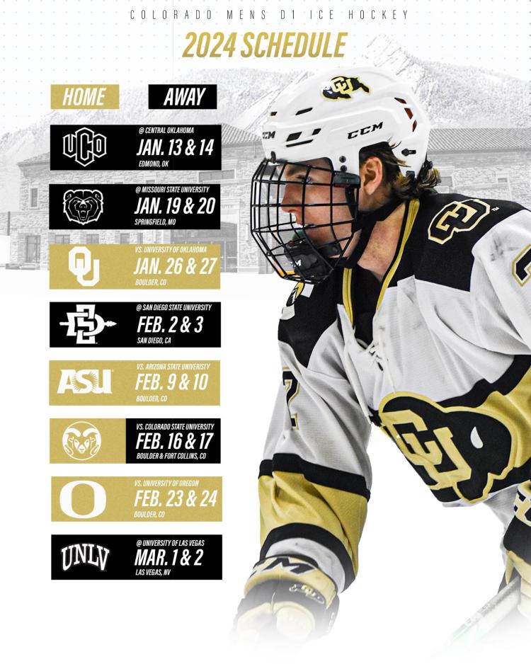 Schedule University of Colorado Men's Ice Hockey University of