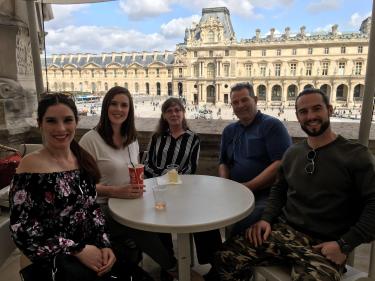 Kim and her family at the Louvre. From the left, daughters Rachel and Mara, Kim, husband Martin and son Tyler.