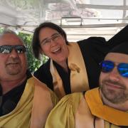 Frazier volunteers each year to serve as a staff Marshal during CU Boulder’s annual commencement ceremony