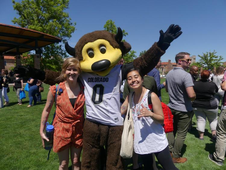 CU staff with Chip the Buffalo
