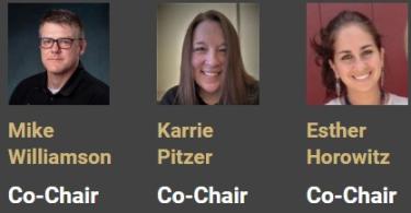 headshots for Karrie Pitzer, Mike Williamson, Esther Horowitz