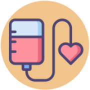 Clipart of bag attached to heart by line