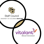 CU Boulder Staff Council and Vitalant Logos