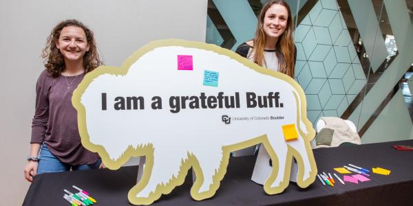A sign that says "I am a grateful Buff"
