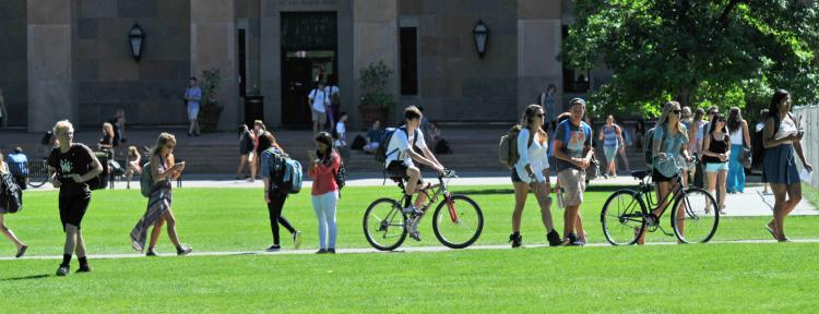Students on the Norlin Quad.