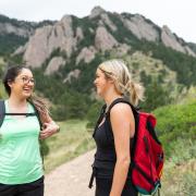 Two students hiking