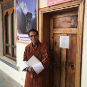 Sonam Nyenda at the Bhutan and Himalayan Research Center in Takse