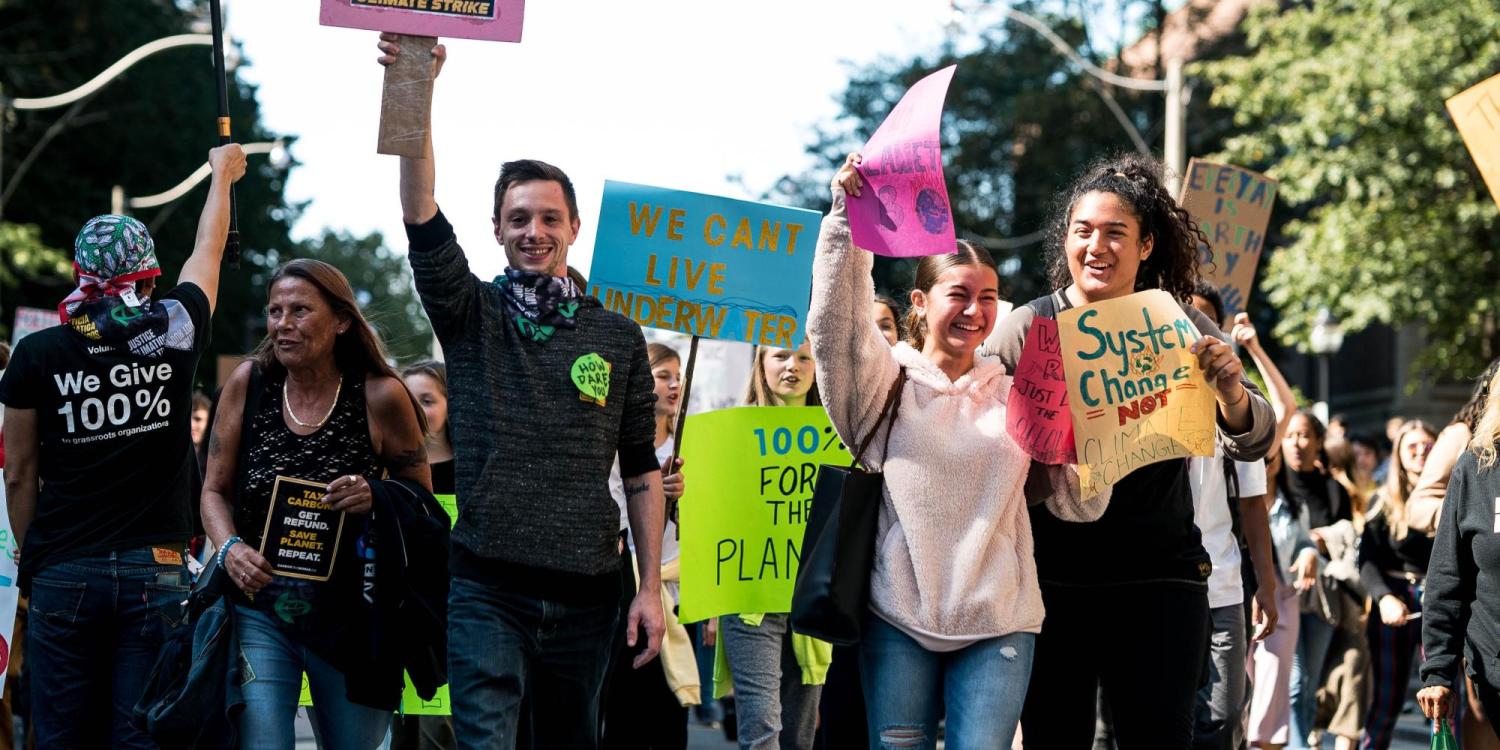 Youth protesting climate change