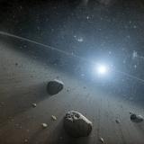 Artist's depiction of an asteroid belt