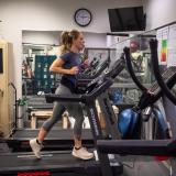 A study participant on the treadmill in the CHANGE lab