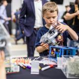 Child interacting with a project at the Engineering Expo