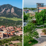 CU Boulder, left, and CU Anschutz Medical Campus