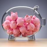 Glass pig containing many smaller pigs