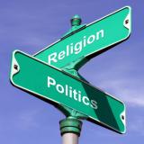 Crossroads sign for Religion and Politics