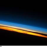 A sunset photo taken from the International Space Station, showing several layers of Earth’s atmosphere. (Image credit: NASA Johnson Space Center)