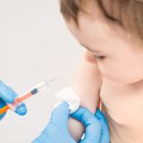 A baby gets a vaccine
