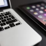 Mac laptop and iPad on table