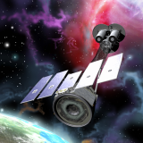 Artist’s representation of NASA’s Imaging X-ray Polarimetry Explorer (IXPE) in Earth’s orbit. Credit: NASA