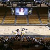 The memorial service for Teri Leiker is held at the CU Events Center on April 9, 2021.