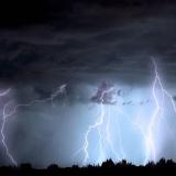 Lightning strikes during storm