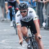 Cyclist Mark Cavendish riding in the Tour de France