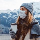 Woman outside in winter