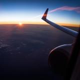 A jet at sunset
