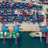 Birds-eye View Photo of Freight Containers