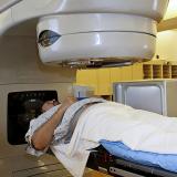A person undergoing radiation therapy