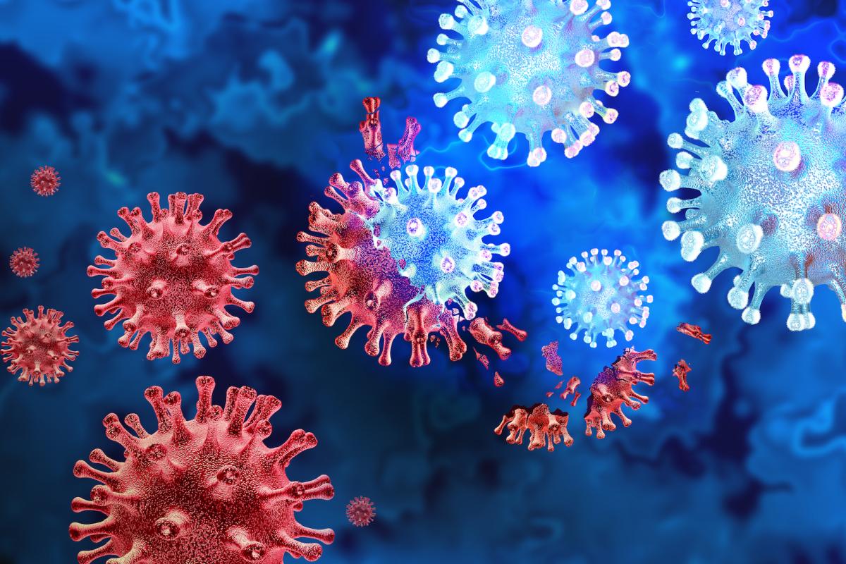 Illustration of a mutating virus variant