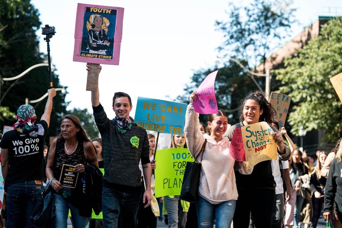 Youth protesting climate change