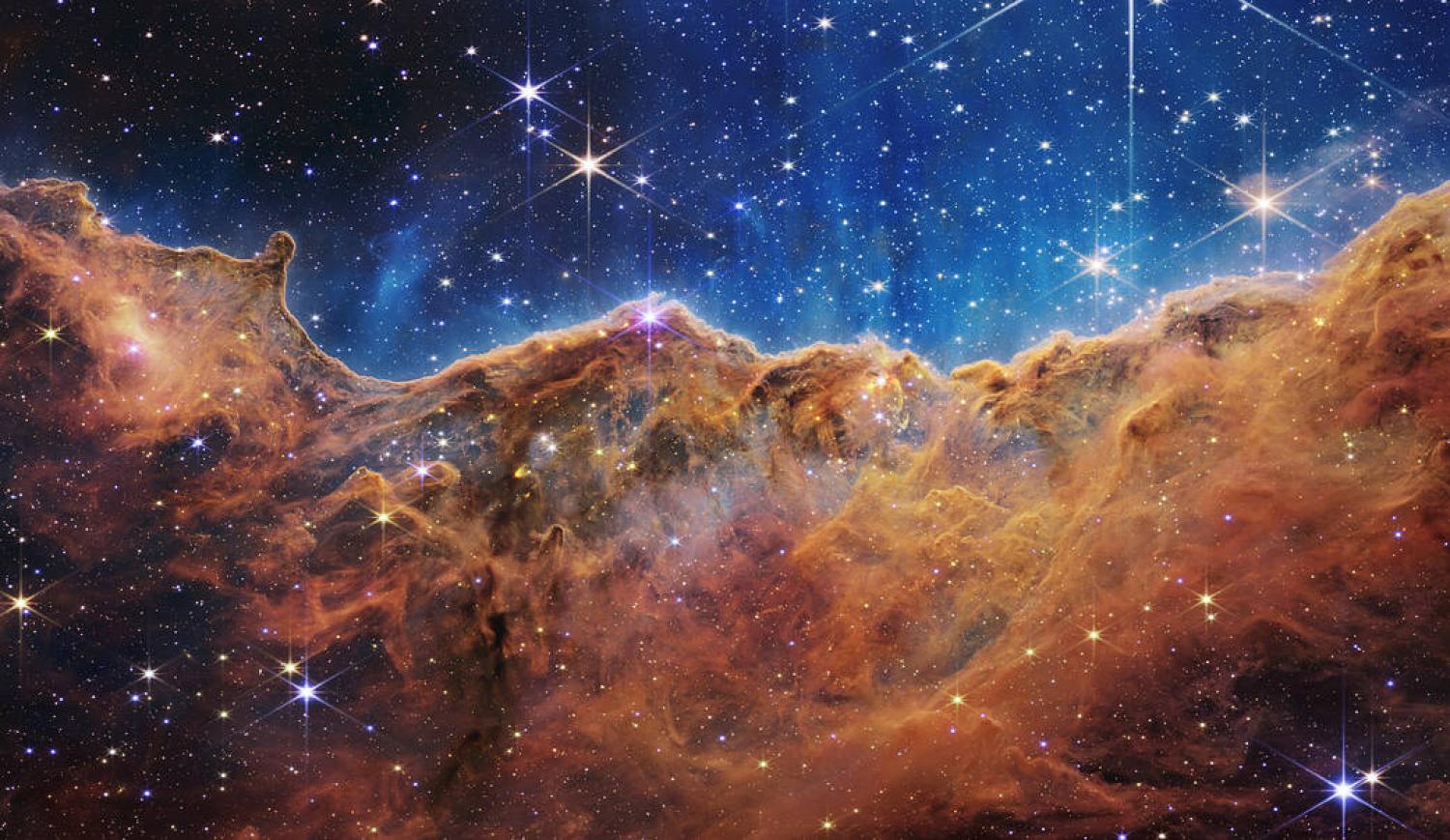 Image of clouds of interstellar gas and dust in the Carina Nebula