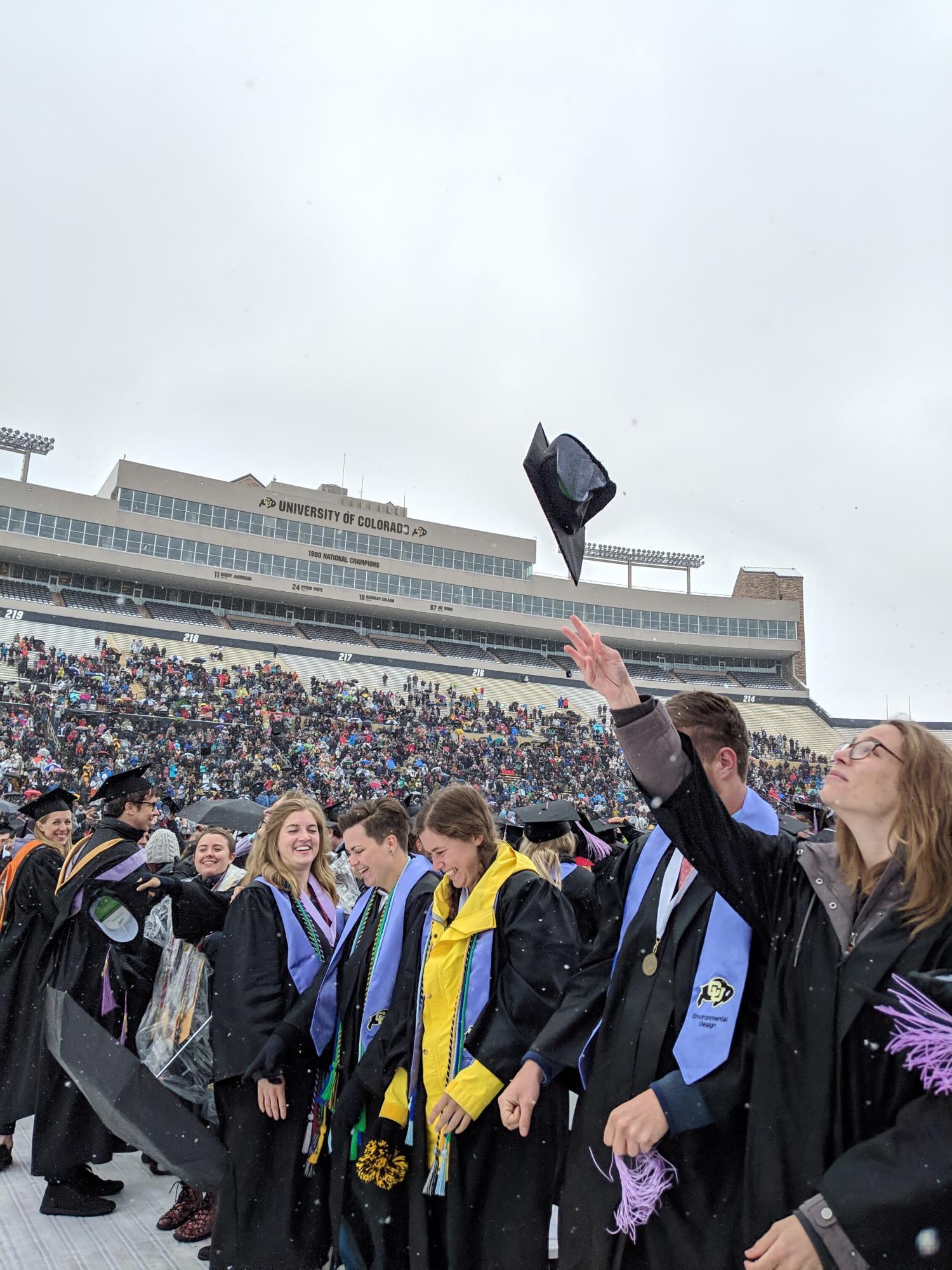 Class of 2019 celebrates a snowy spring commencement at Folsom Field
