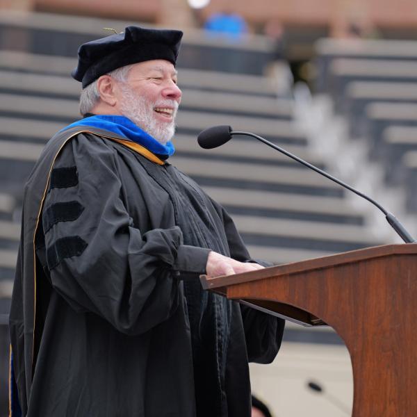 Apple co-founder Steve Wozniak addresses the Class of 2024