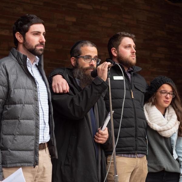 Members of the CU Jewish community joined students, faculty and staff at the vigil. Photo by Glenn Asakawa.