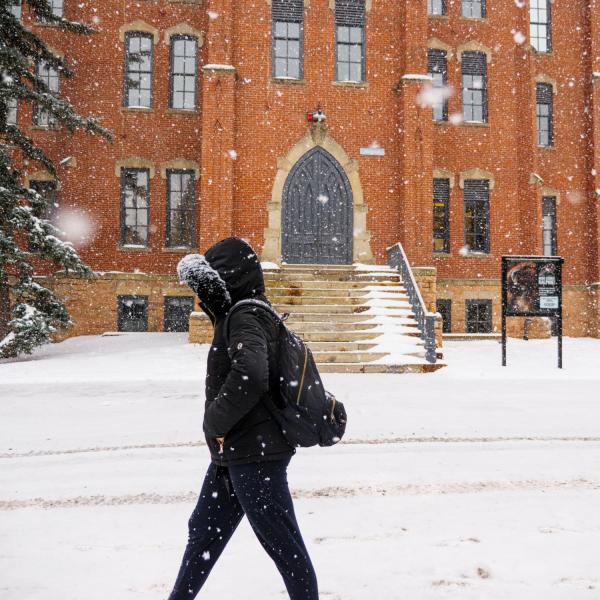 Snow on campus. Photo by Glenn Asakawa.