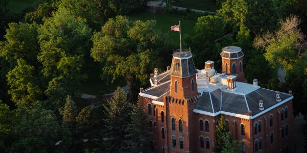 aerial view of Old Main